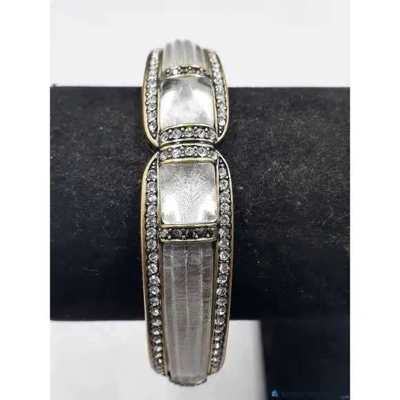 Heidi Daus White Crystal Deco Bangle Bracelet 7in M $250 - Picture 10 of 10